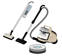 色々な種類の掃除機の画像